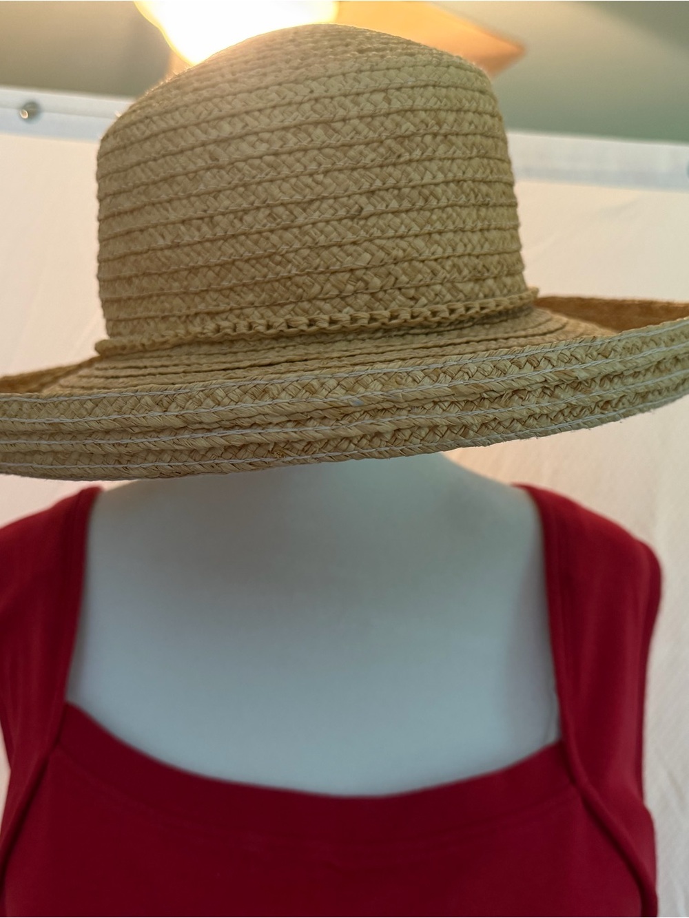 Woven Straw Sun Hat in Beige - Classic Wide Brim